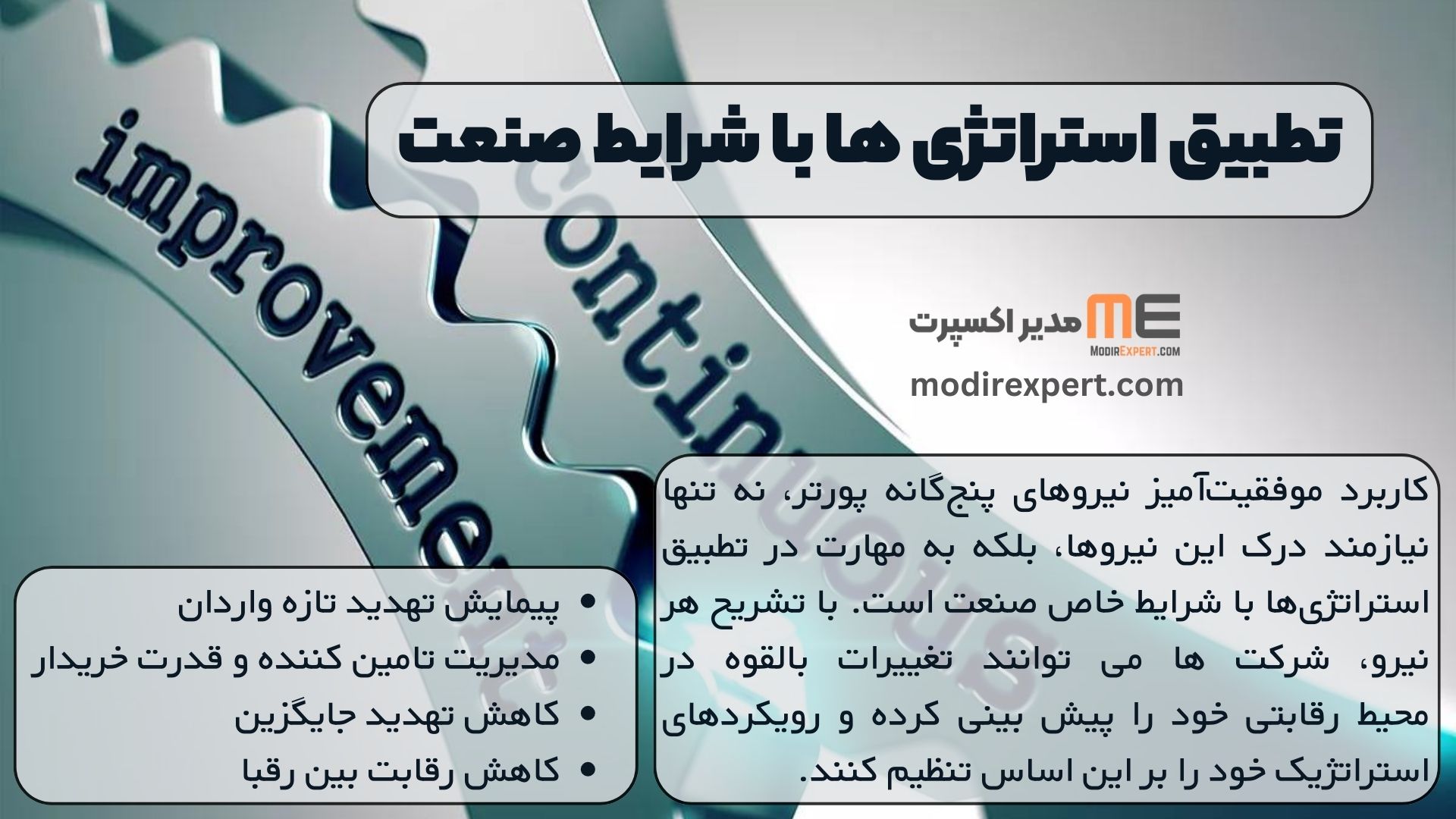 تطبیق استراتژی ها با شرایط صنعت