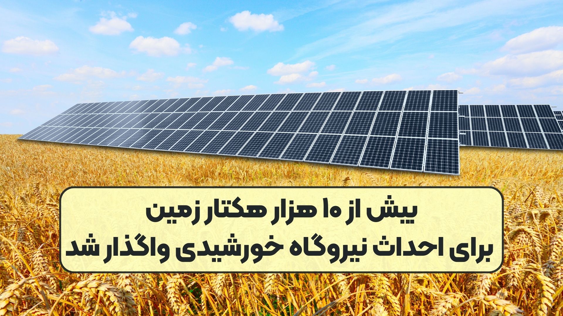 بیش از ۱۰ هزار هکتار زمین برای احداث نیروگاه خورشیدی واگذار شد