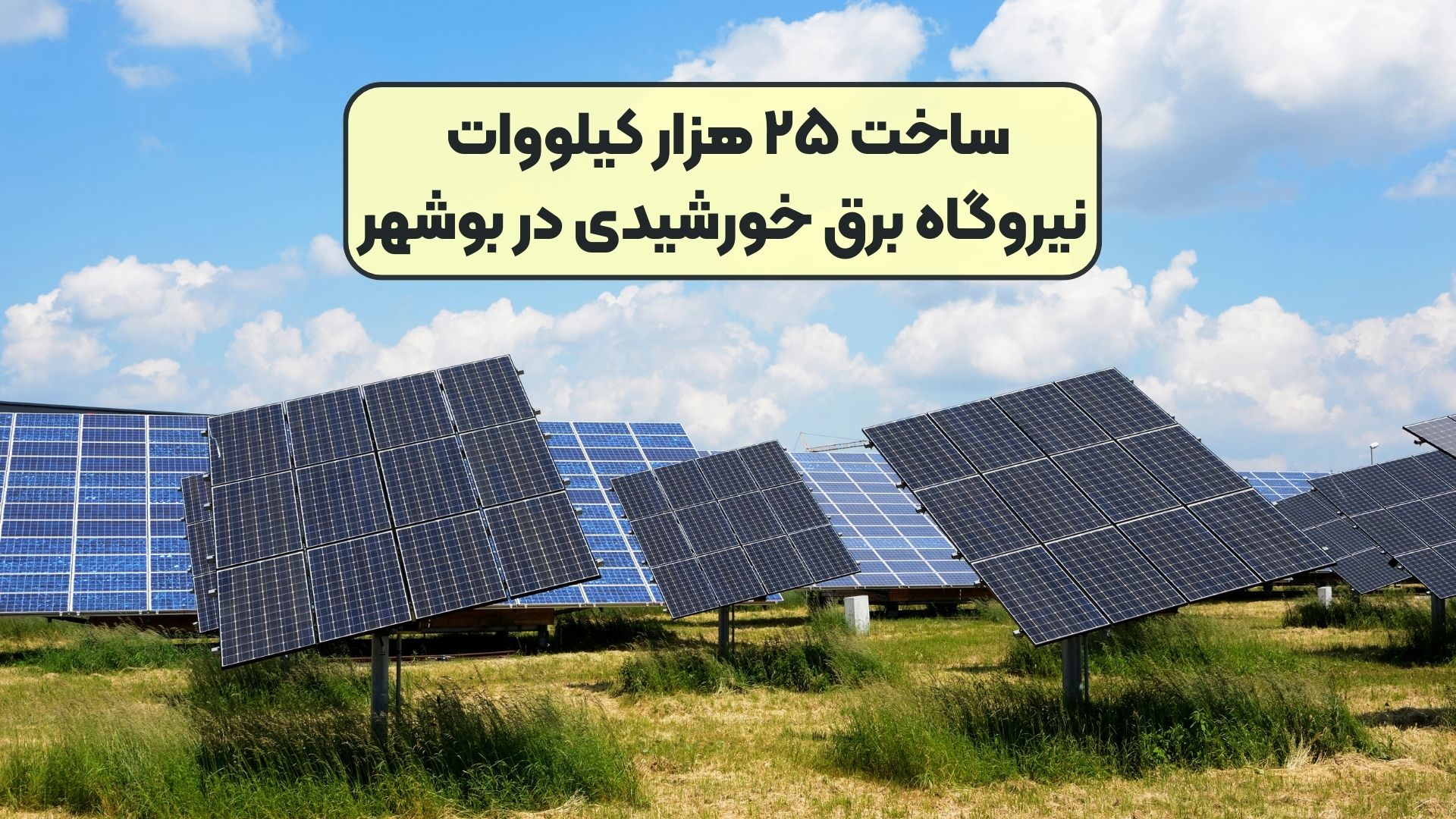 ساخت ۲۵ هزار کیلووات نیروگاه برق خورشیدی در بوشهر