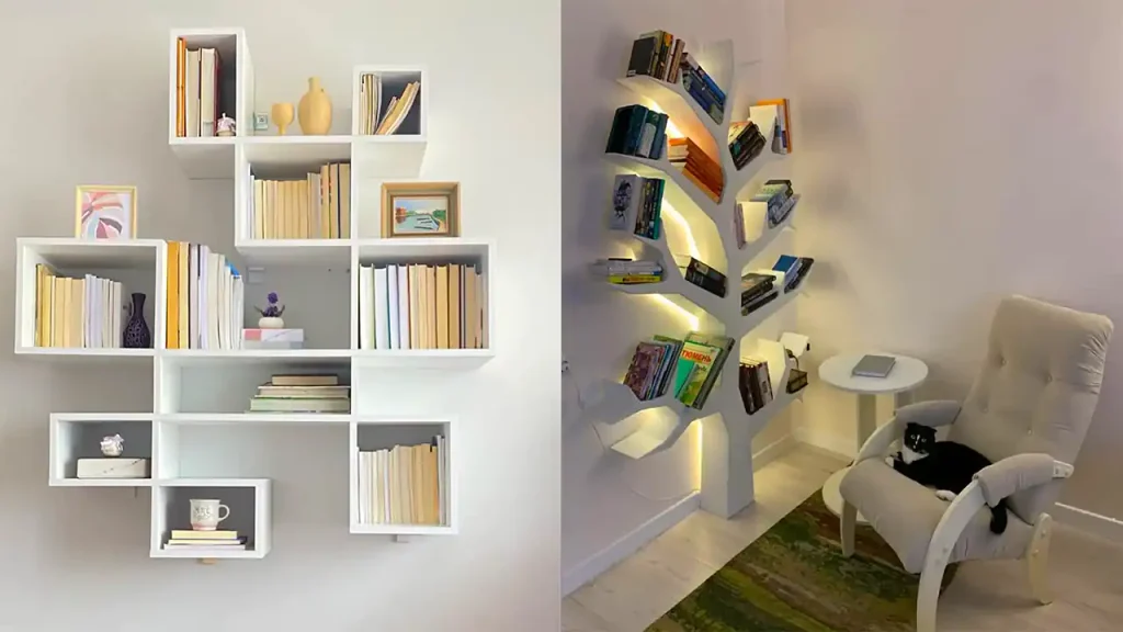 مدل کتابخانه دیواری شیک + زیباترین مدل های کتابخانه دیواری بسیار لاکچری